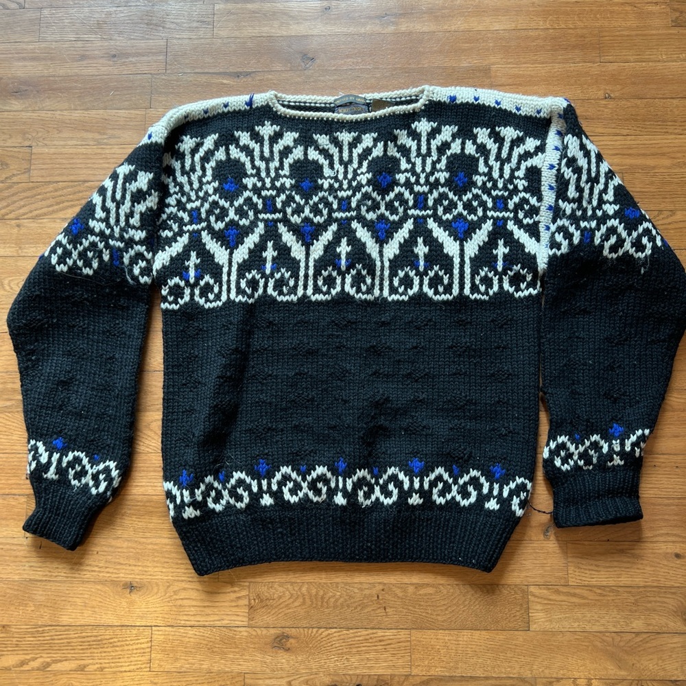 100% Wool Sweater Hand Knitted by Robert Stock